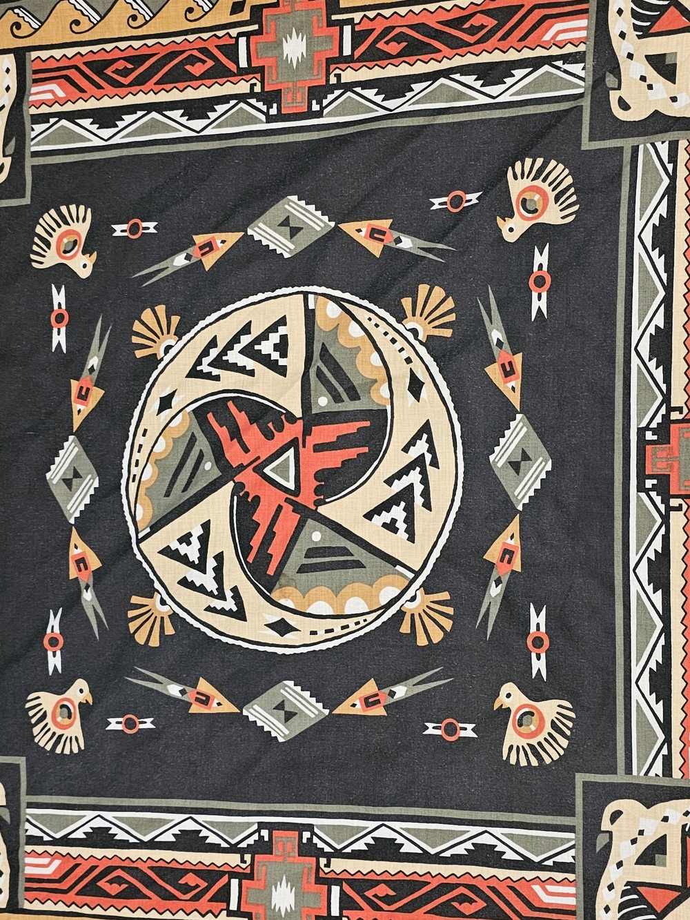 Decorative Black Southwestern Pattern Bandana